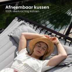 Vita5 Hangmat Met Standaard En Spreidstok – 2 Persoons – Incl. Bekerhouder - Afneembaar Kussen – Uv-bestendig – Lichtgrijs 19 Vita5 Hangmat Met Standaard En Spreidstok – 2 Persoons – Incl. Bekerhouder - Afneembaar Kussen – Uv-bestendig – Lichtgrijs -Buitentuin Winkel 1200x1200 935