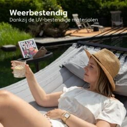 Vita5 Hangmat Met Standaard En Spreidstok – 2 Persoons – Incl. Bekerhouder - Afneembaar Kussen – Uv-bestendig – Lichtgrijs 22 Vita5 Hangmat Met Standaard En Spreidstok – 2 Persoons – Incl. Bekerhouder - Afneembaar Kussen – Uv-bestendig – Lichtgrijs -Buitentuin Winkel 1200x1200 937