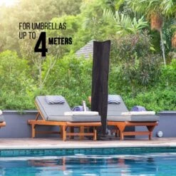 MaxxGarden Parasolhoes - Afdekhoes Voor Zweefparasol - Beschermhoes - 200-400 Cm - Met Rits En Trekkoord - Zwart -Buitentuin Winkel 1200x1200 94