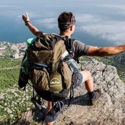 Kanyon Hangmat - Incl. Karabijnhaken En Riemen - Licht Parachutestof - 260 X 140 Cm - Tot 200kg - Groen/Khaki -Buitentuin Winkel 1200x1200 964