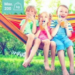 Dubbele Hangmat Rood Met Spreidstok - 1 Of 2 Persoons - Lig Oppervlak 190x150cm - Lengte 260cm -Buitentuin Winkel 1200x1200 968