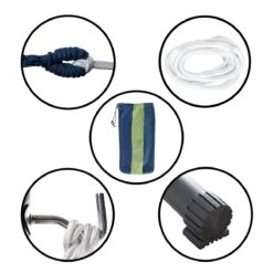 Hangmat Met Standaard En Opbergtas – 2 Persoons – Max. Draaggewicht 200Kg – Hangmatset – Hangmatten – Hang Mat Voor Binnen En Buiten – Hangmatstandaard – Hammock – Blauw / Groen -Buitentuin Winkel 1200x1200 989