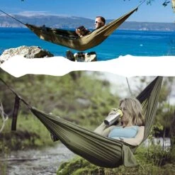 IBright Hangmat XXL - Complete Set – Incl. Karabijnhaken En Riemen - Tot 200 Kg - 270x140cm - Leger Groen -Buitentuin Winkel 1200x1200 999