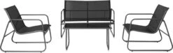 909 Outdoor Tuinset Camilla - 4-delig - Dubbele Zitbank - 2 Stoelen - Tafel - Stalenframe -Buitentuin Winkel 1200x369