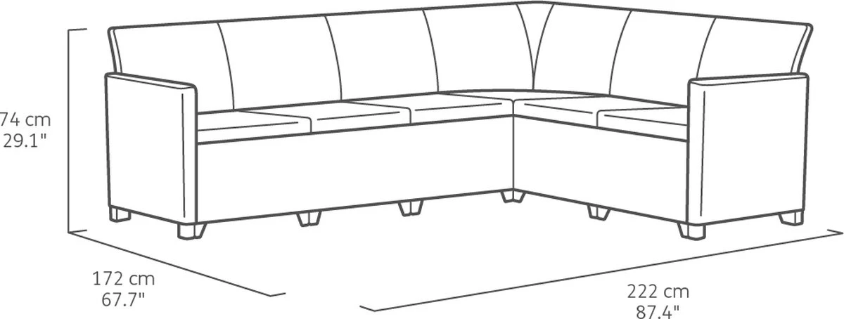 Keter Marie Hoek Loungeset Met Orlando Tafel - 6 Personen - Antraciet 6 Keter Marie Hoek Loungeset Met Orlando Tafel - 6 Personen - Antraciet - Afbeelding 4