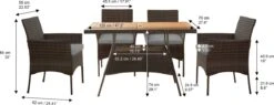 Teamson Home 5-Delig Diningset - Tuinset - Tuinmeubelen - Tafel En 4 Stoelen - Voor Maximaal 4 Personen - Massief Houten Tafelblad - Bruin - 244 X 132 X 84 (cm) -Buitentuin Winkel 1200x460