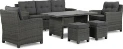 New Castle Stoel-bank Dining Loungeset 6-delig Antraciet -Buitentuin Winkel 1200x475