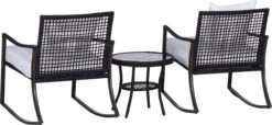 Outsunny Tuinset 7-delig Schommelstoel Set Zitgroep Met Kussens Rotan Bruin 863-030 -Buitentuin Winkel 1200x556