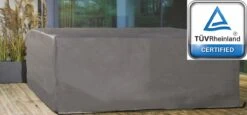 Weersbestendige Beschermhoes Loungeset / Tuinset (met Hoge Tafel) | 260 X 260 X 95 Cm | Premium | Waterproof | TÜV Rheinland Gecertificeerd | Hoes Voor Tuin | Waterdicht | Solution Dyed (verkleuring Onmogelijk) | Grijs / Antraciet -Buitentuin Winkel 1200x559