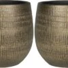 Set Van 2x Stuks Plantenpotten/bloempotten In Een Strakke Modern Design Look Metal Goud Dia 22 Cm En Hoogte 20 Cm -Buitentuin Winkel 1200x582 2
