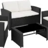 Tectake - Wicker Zitgroep Tuinset Lucca - Zwart - 404131 -Buitentuin Winkel 1200x583 1