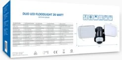 ELRO LF70 Duo LED Buitenlamp Met Bewegingssensor – 2x 10W – 1200LM – IP54 Waterdicht - Zwart -Buitentuin Winkel 1200x590 4
