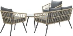 Garden Impressions Franklin Loungeset 4-delig - Wicker - Carbon Black/mystic Grey -Buitentuin Winkel 1200x596