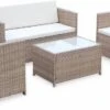Alice's Garden Loungeset Perugia - 4 Plaatsen - Kleine Tuinset - Wicker - Naturel/beige -Buitentuin Winkel 1200x636