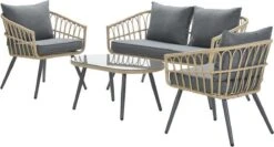 Garden Impressions Franklin Loungeset 4-delig - Wicker - Carbon Black/mystic Grey -Buitentuin Winkel 1200x646