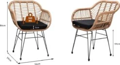 Casaria Polyrotan Kuipstoel Bali - Met Kussens – 2 Stuks -Buitentuin Winkel 1200x649