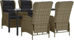 VidaXL 5-delige Tuinset Poly Rattan Bruin -Buitentuin Winkel 1200x650 1
