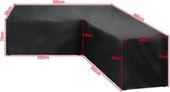 BOTC Tuinbank Beschermhoes - Beschermhoes Voor Hoekbank - Premium Tuinbank Beschermhoes - L-vorm - 300/98 X 300/98 X 70cm - Zwart -Buitentuin Winkel 1200x655