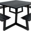 MaximaVida Vierkante Aluminium Picknicktafel Dex 215 Cm Zwart - Lage Instap -Buitentuin Winkel 1200x657
