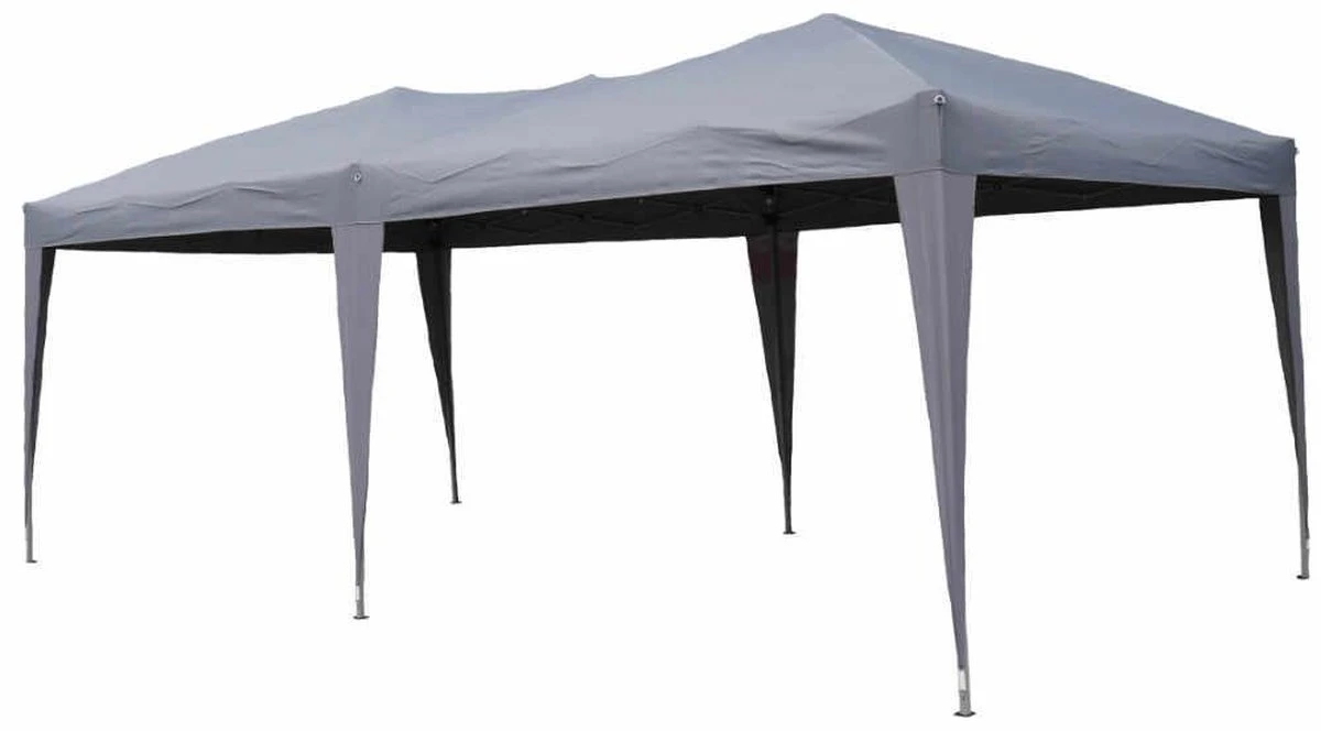 Partytent 3x6m Easy Up - 6 Zijwanden - Grijs 4 Partytent 3x6m Easy Up - 6 Zijwanden - Grijs - Afbeelding 2