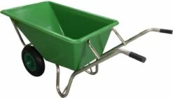 Kruiwagen Met Dubbel Luchtwiel Stal Eco Groen 160 Liter -Buitentuin Winkel 1200x681 2