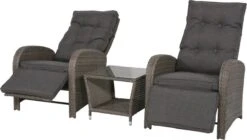 Loungeset Duoset Melia 2 Verstelbare Stoelen + Tafel - Balkonset -Buitentuin Winkel 1200x682 1
