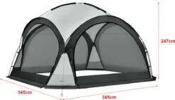 Pro-Tec Paviljoen Grästorp Met LED-verlichting 345x345x247 Cm Donkergrijs -Buitentuin Winkel 1200x689 2