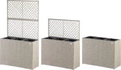 Casaria Polyrattan Bloembak – 3 Bakken Klimophek - Crème -Buitentuin Winkel 1200x697 4