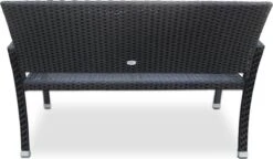 Casaria Polyrattan Tuinbank – 2 Zits UV-bestendig - Zwart -Buitentuin Winkel 1200x700 1