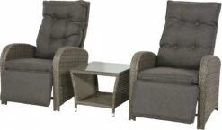 Loungeset Duoset Melia 2 Verstelbare Stoelen + Tafel - Balkonset -Buitentuin Winkel 1200x703