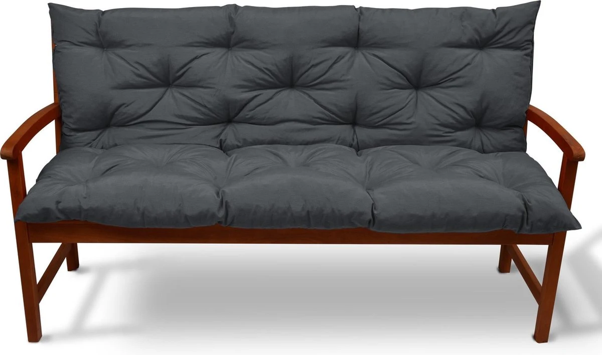 Beautissu Tuinbank Kussen Flair BR - Kussens Voor Tuinmeubelen 120 X 50 X 50 Cm Grafiet Grijs - Zitkussen En Rugkussen 4 Beautissu Tuinbank Kussen Flair BR - Kussens Voor Tuinmeubelen 120 X 50 X 50 Cm Grafiet Grijs - Zitkussen En Rugkussen - Afbeelding 2