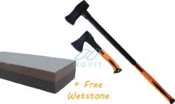 Novit Bijl - Kloofbijl & Handbijl + GRATIS Wetsteen Slijpsteen - Bijlen Set 3 + 0.6kg