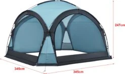 Pro-Tec Paviljoen Grästorp Met LED-verlichting 345x345x247 Cm Lichtblauw -Buitentuin Winkel 1200x715