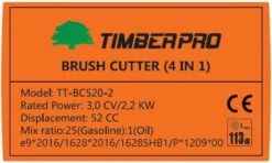 TIMBERPRO - Bosmaaier 2-in-1 - Benzine - Draad En Mes - 52 Cm³ - 3,0 PK. -Buitentuin Winkel 1200x721 5