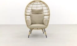 Lola Egg Relaxstoel - Natural Sand - Mand Stoel -Buitentuin Winkel 1200x730