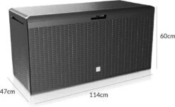 Prosperplast Opbergbox Met Deksel – Waterdicht Wielen 290 L -Antraciet -Buitentuin Winkel 1200x732