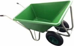 Kruiwagen Met Dubbel Luchtwiel Stal Eco Groen 160 Liter -Buitentuin Winkel 1200x741