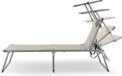 Blumfeldt Amalfi Ligstoel Tuin , Ligbed 70x37x200cm , Schuimrubberbekleding En Hoofdkussen , Rugleuning Verstelbaar Op 5 Standen , Zonnekap Voor Zonnebaden Zonder Verblind Te Worden -Buitentuin Winkel 1200x750