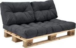 Merkloos En.casa Zitkussen Palletbank - 120 X 80 X 12 Cm - Donkergrijs -Buitentuin Winkel 1200x751
