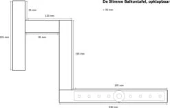 GoudmetHout Inklapbare Balkontafel - Balkonbar - Balkon Tafel - 99 Cm - Hout - Transparant Wash - Reling Smal -Buitentuin Winkel 1200x767