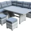 Merkloos Rivièra | Loungeset Hoekset Dining Set Tuinset | Wicker | Hoekbank, Hoge Tuintafel, 2 Hockers | 6 Zitplaatsen -Buitentuin Winkel 1200x770 1
