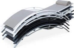 Alice's Garden Louisa Ligstoelen - Aluminium/Textileen - 1,67 M - Antraciet/Grijs -Buitentuin Winkel 1200x780