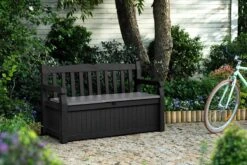 Keter Eden Garden Bench Opbergbank - 265L - 140x60x84cm - Zwart/Grijs -Buitentuin Winkel 1200x800 10