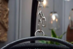 Merkloos Hangstoel Norway - Zwart Wicker & Touw Luxe Egg Hangstoel Met Dikke Antraciete Kussens Met Frame - Inklapbare Basket -Buitentuin Winkel 1200x800 108