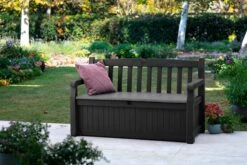 Keter Eden Garden Bench Opbergbank - 265L - 140x60x84cm - Zwart/Grijs -Buitentuin Winkel 1200x800 11
