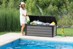 Keter Brushwood Opbergbox - Kussenbox - 455L - 145x69,7x60,3cm - Grafiet -Buitentuin Winkel 1200x800 163