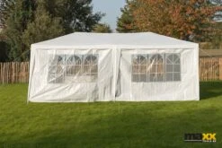 MaxxGarden Partytent - Paviljoen - 300 X 600 X 250 Cm - Met Zijwanden - Waterdicht Pro - 32mm Buizen – Wit -Buitentuin Winkel 1200x800 180