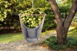 RENALUX Hangstoel Buiten En Binnen - Hangstoel Voor Binnen - Hangstoel Zonder Standaard - Hangstoel Cocoon - Gratis 2 Zachte Kussens - 150 KG - Grijs -Buitentuin Winkel 1200x804 2