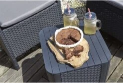 ALLIBERT Keter Luzon Opbergtafel - 39x39x43cm - Donkergrijs -Buitentuin Winkel 1200x806