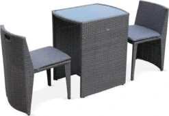 Alice's Garden Balkonset Doppio - 2 Stoelen - Inschuifbaar - Wicker - Grijs -Buitentuin Winkel 1200x819 2